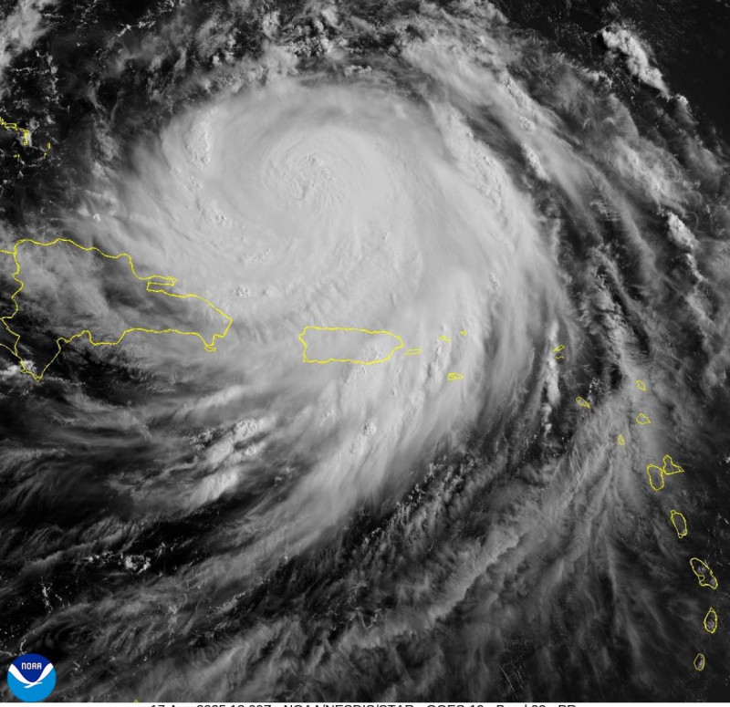 Las lluvias del huracán Erin dejaron acumulados de hasta 128 milímetros de agua en el país